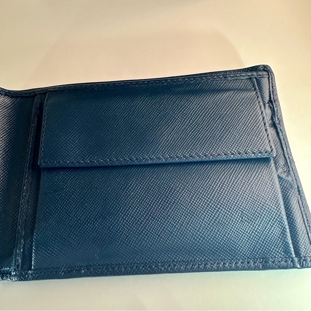 Prada 2M0002 Saffiano Leather Bifold Wallet w Coin Purse Baltico Navy – Box &COA - Picture 6 of 10